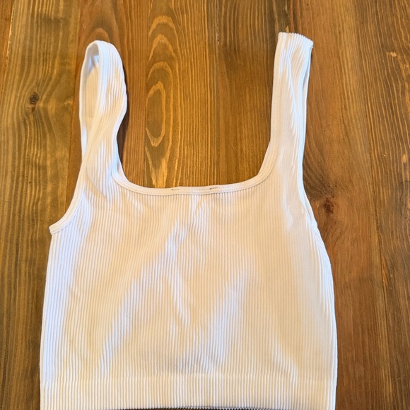 Zara white ribbed seamless cropped top - Picture 3 of 3